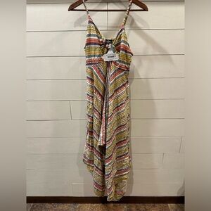 Angie Striped Multicolor Maxi Dress- size Large